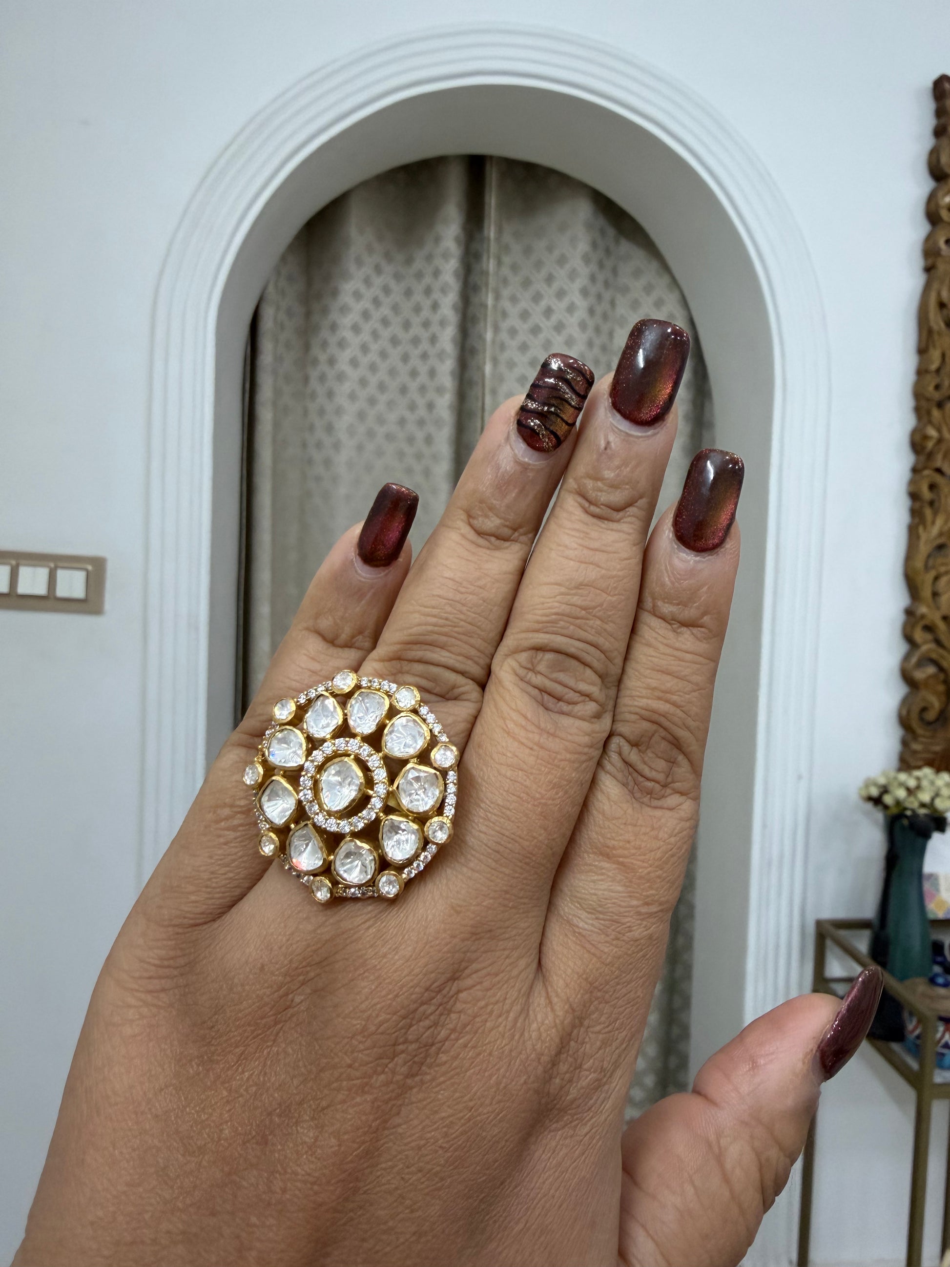 Mossainite polki Ring (6-329)(R)(preorder) - JEWELSTYLE