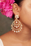 White Polki Earrings  (1-4268)(B)