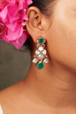 Green Polki Earrings (1-4283)(B)
