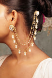 Polki Studs With EarChain (1-4289)(B)