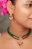 Kundan Beads Necklace set (4-8106)(N)