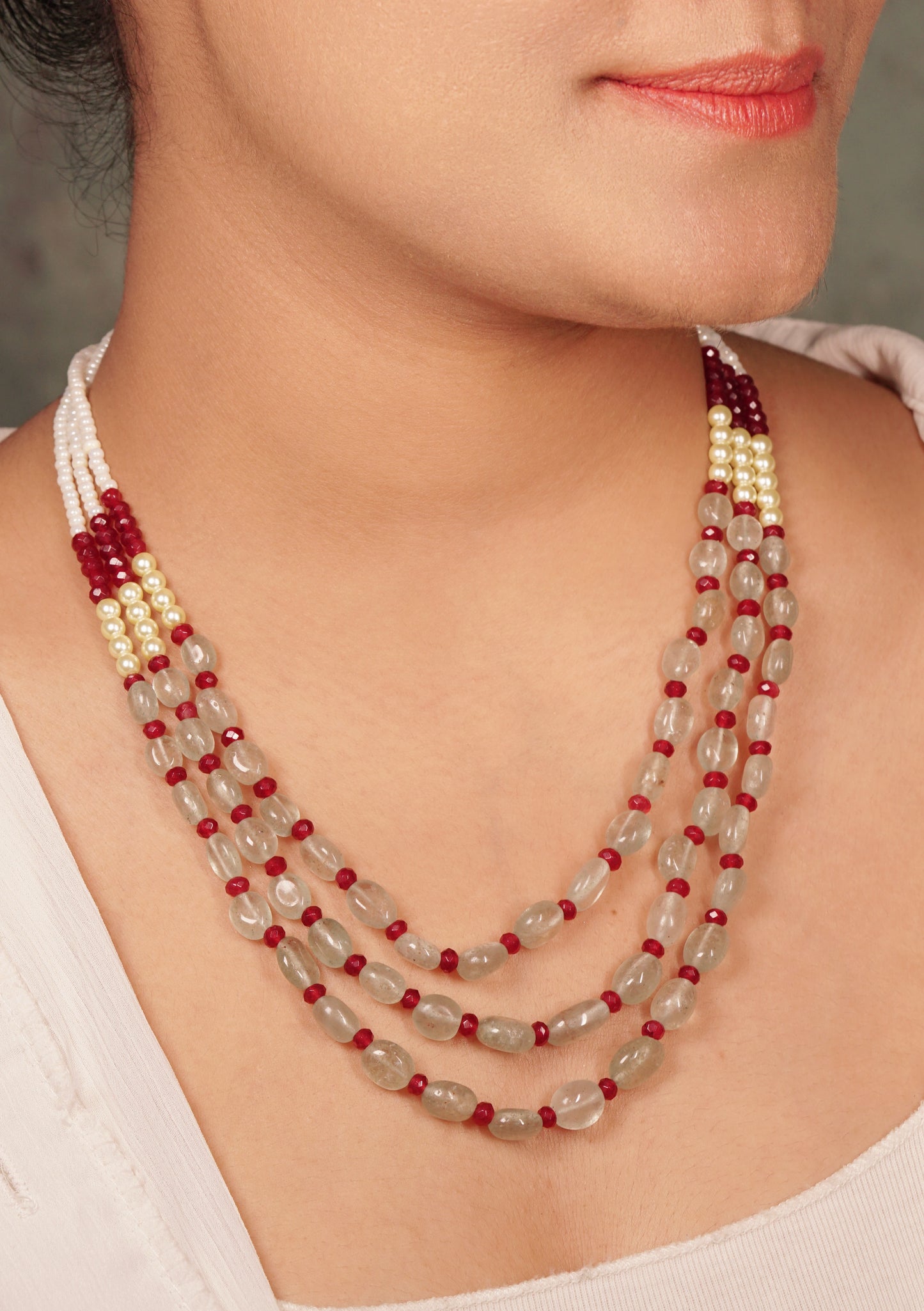 Kundan Beads Necklace (4-8109)(N)