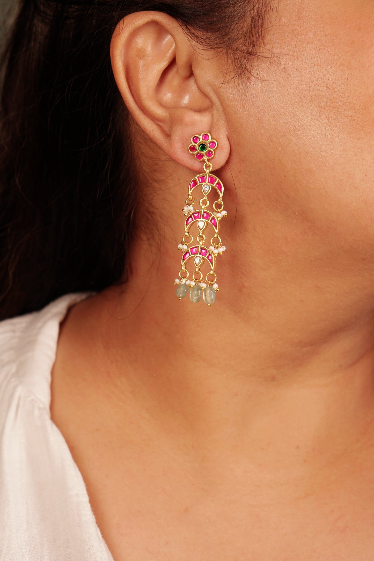 Kundan earring (1-4319)(K)(PREORDER)