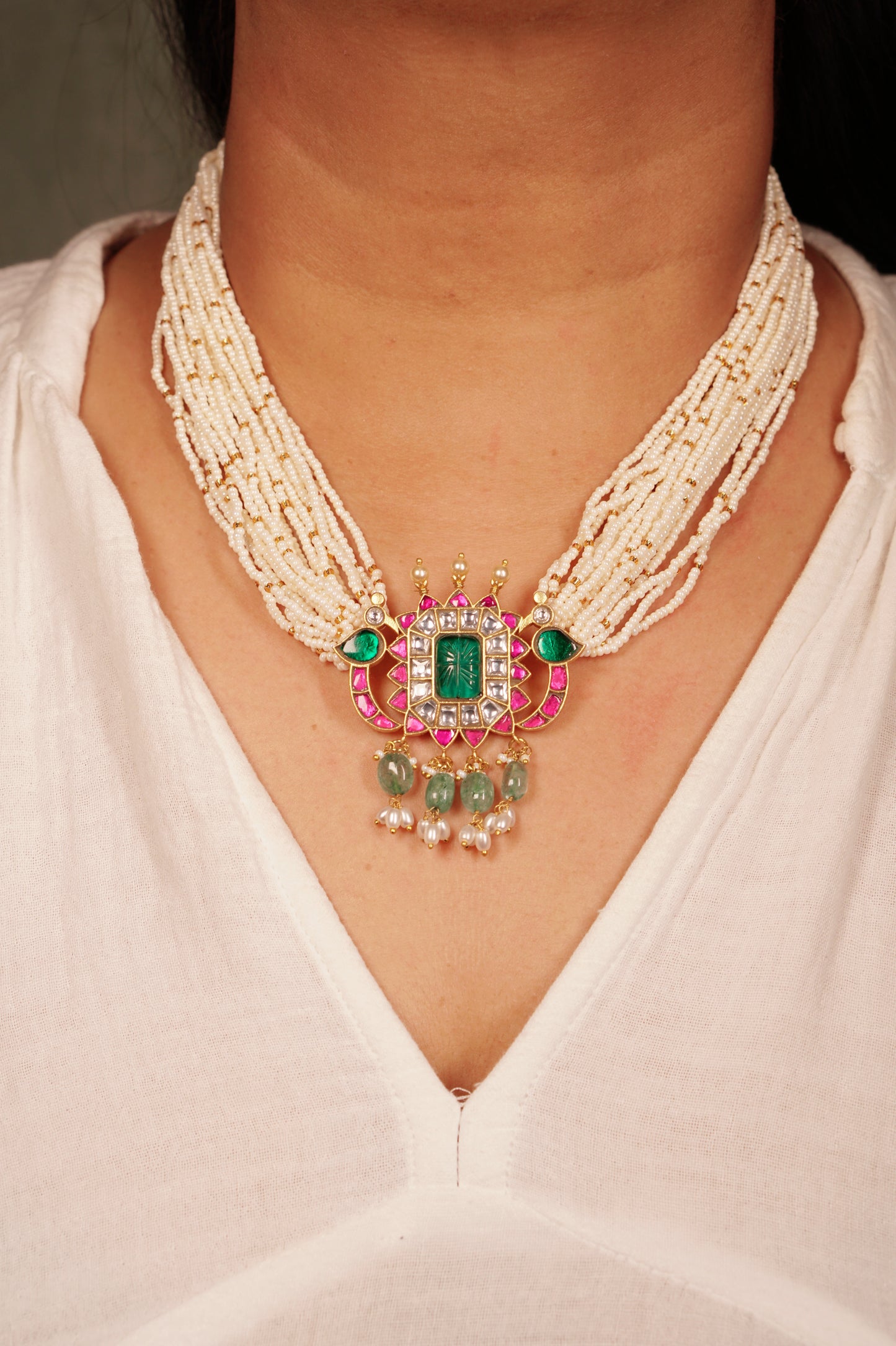 Kundan Necklace  (4-8133)(K)(preorder)