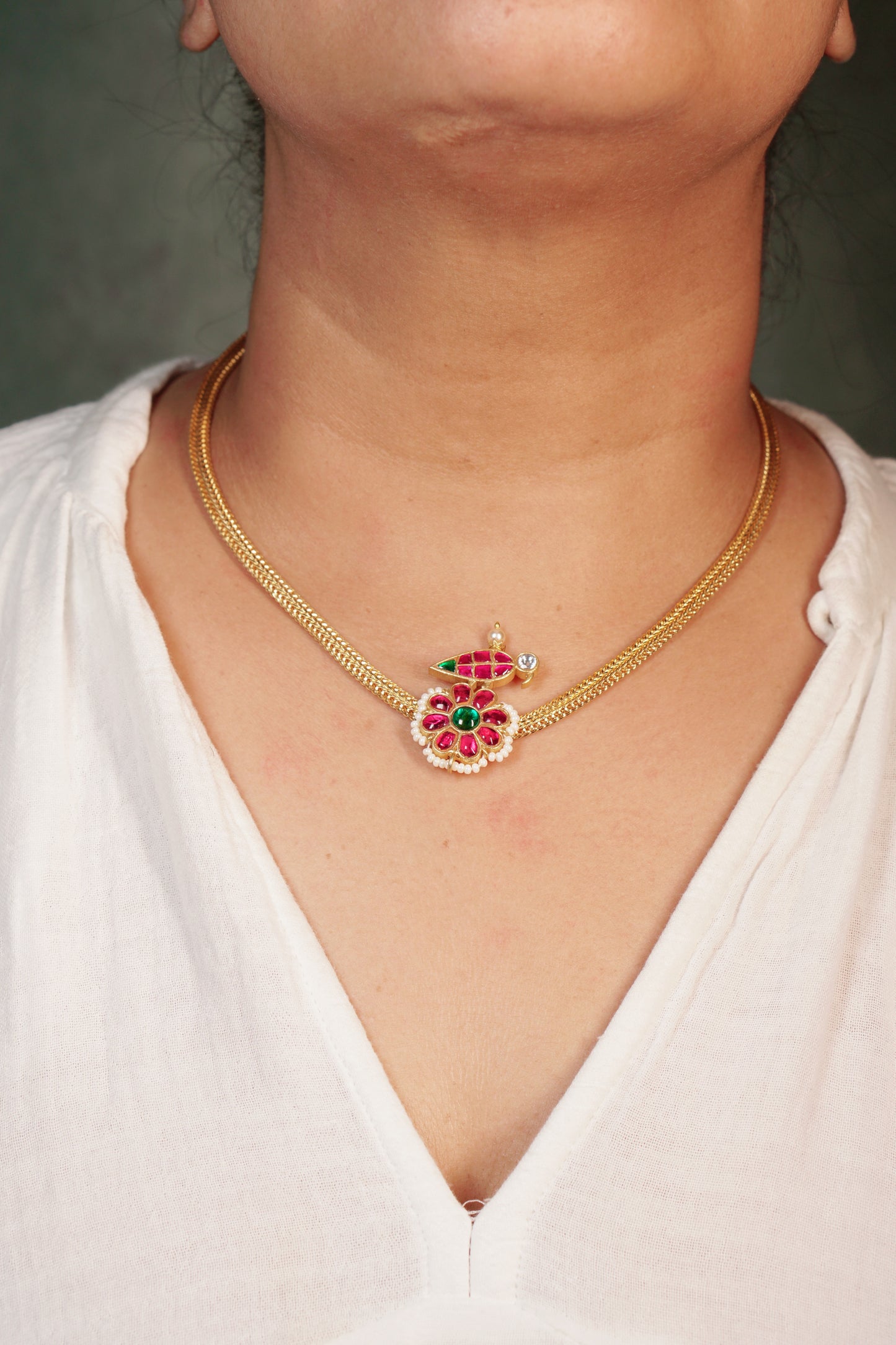 Kundan Necklace (4-8129)(K)(PREORDER)