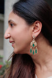 Light Green Stone Polki Earrings (1-4351)(B)