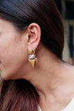 Cat Eye Polki Earrings (1-4347)(B)