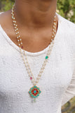 Kundan pendant necklace (4-6498)(R)