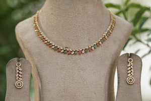 AD Stone Necklace set (4-8156)(AK)