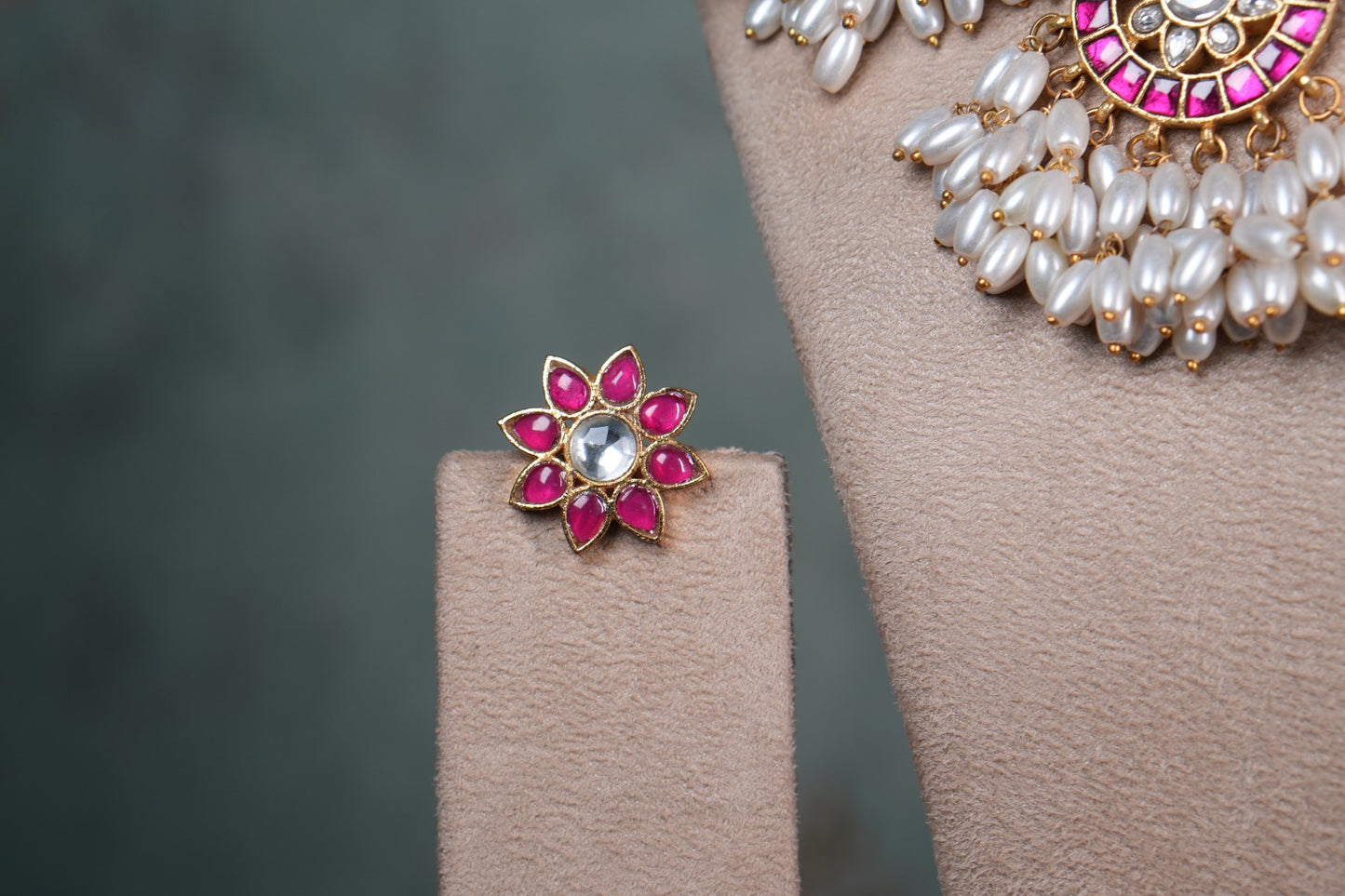 Kundan pearl Necklace Set (4-8950)(A)