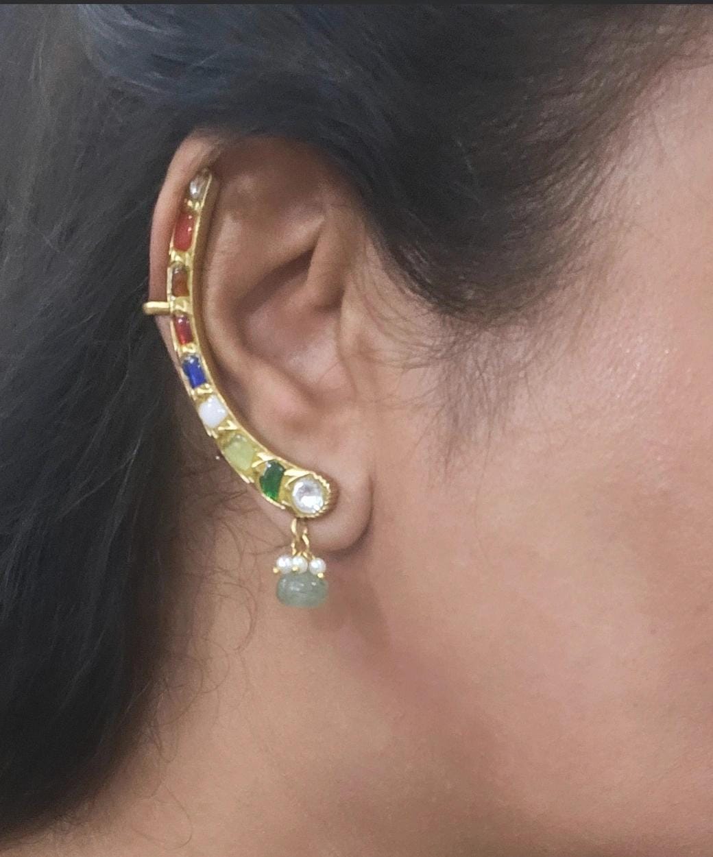 Navratan Kundan Earcuff (1-4627)(R)