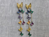 Multistone butterfly Ad Earrings (1-5523)(Ex)(from turkey)