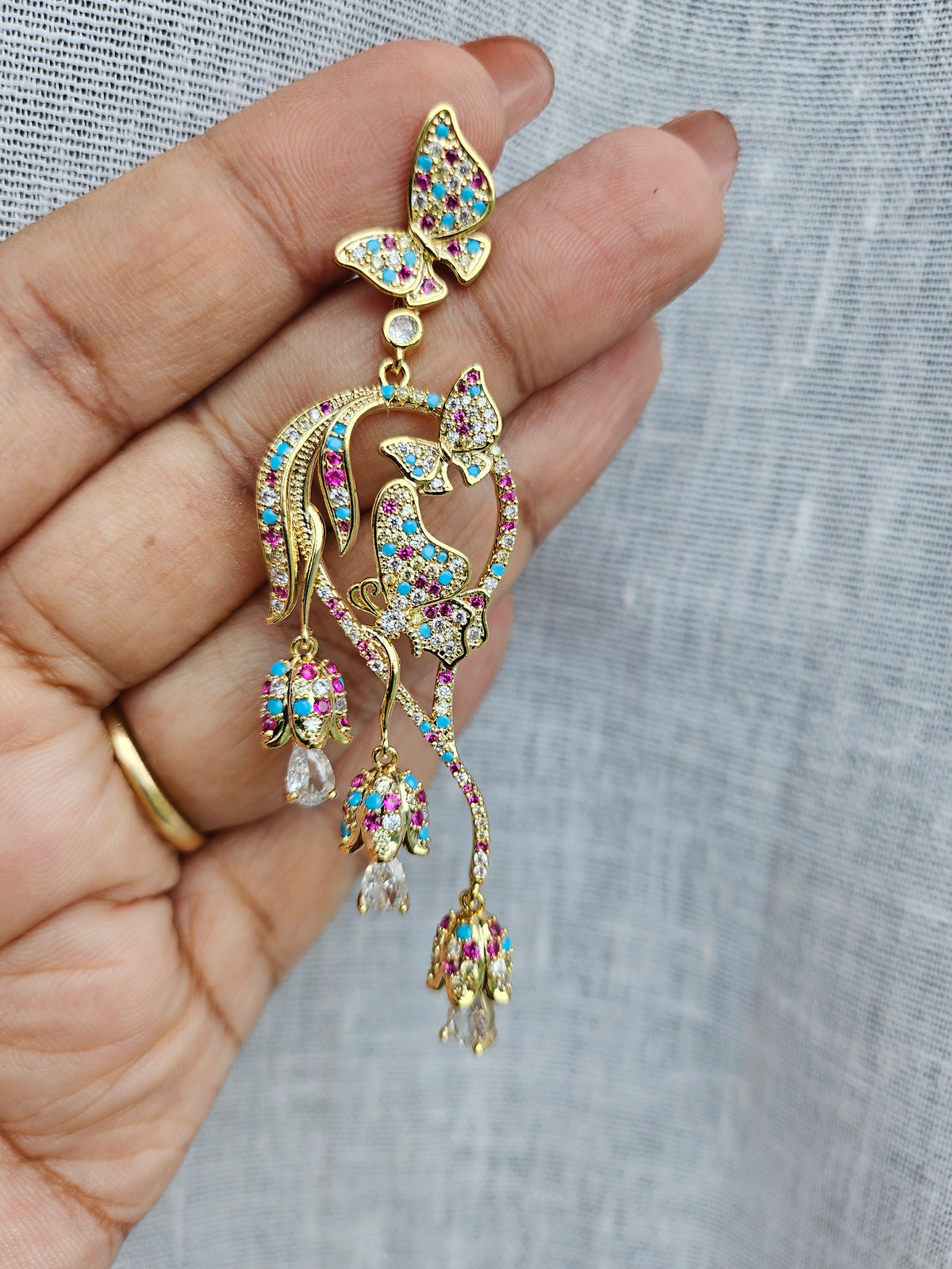 Multistone Ad Earrings (1-5526)(Ex)(from turkey)