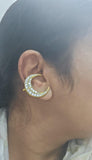 White Chand Earcuff Kundan Earrings (1-4607)(R)(CLEARANCE SALE PIECE)