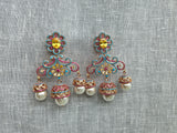 Multistone jhumki Ad Earrings (1-5524)(Ex)(from turkey)