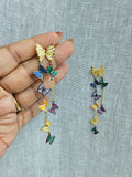 Multistone butterfly Ad Earrings (1-5523)(Ex)(from turkey)