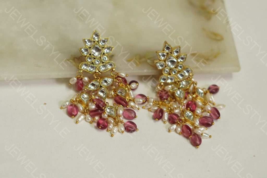 Kundan earrings(1-106)(PREORDER) - JEWELSTYLE