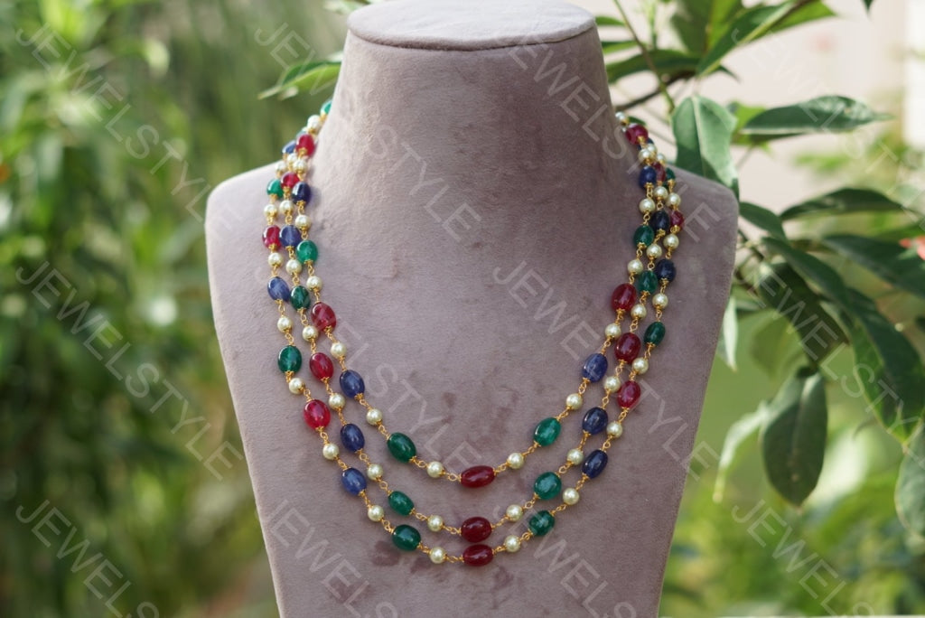 Multi beads necklace(4-1607)(N) - JEWELSTYLE