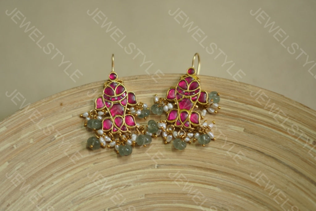Kundan Fish Earrings (1-1648) - JEWELSTYLE