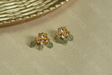 White Kundan lotus Earrings(1-1522)(PREORDER)