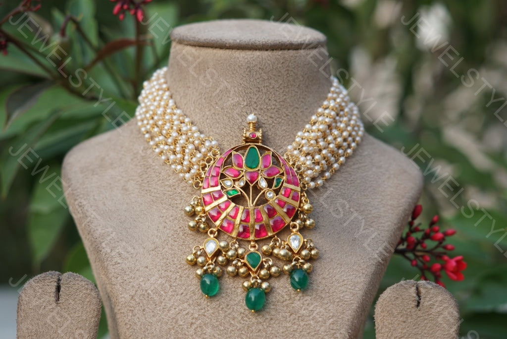 Kundan Choker Necklace (4-2734)(preorder)