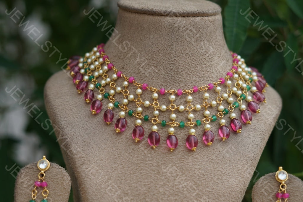 Kundan Necklace set (4-2531) - JEWELSTYLE