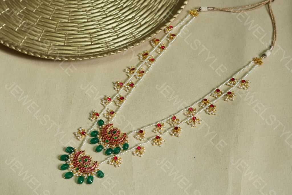 Kundan 2 line Ranihaar  Necklace (4-3959)(R)(PREORDER) - JEWELSTYLE
