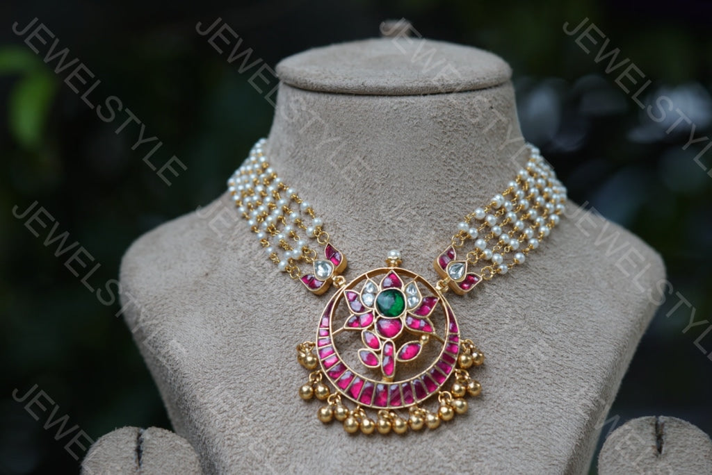 Kundan  necklace (4-4434)(R)(preorder) - JEWELSTYLE