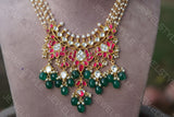 Kundan  pink Pendant Necklace  (4-2755)(PREORDER)
