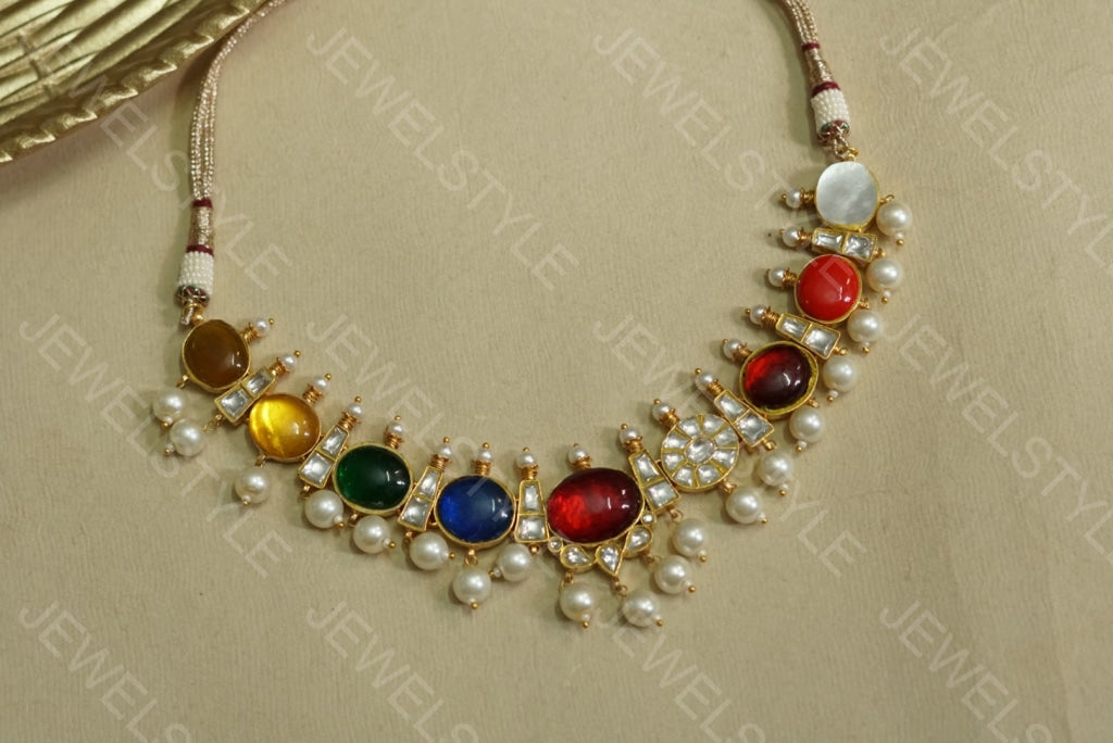 Navratan Kundan Necklace(4-2467)(PREORDER)