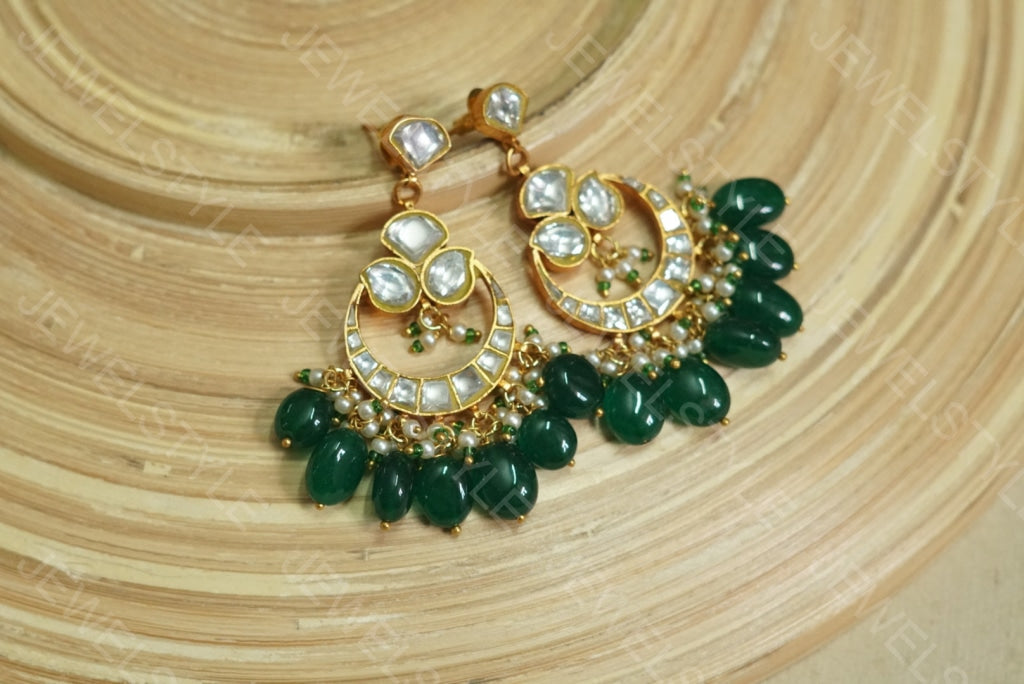 Kundan Chandbali earrings (1-1659)(PREORDER)