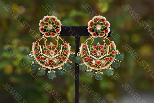 Kundan earrings(Preorder) 1-925 - JEWELSTYLE
