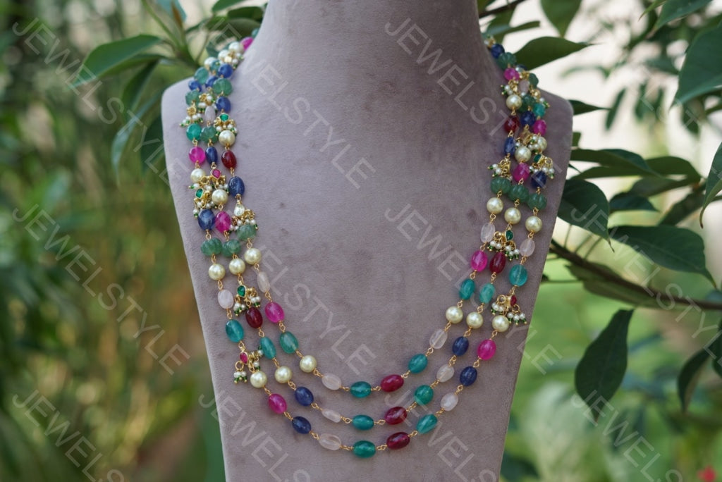 Multicolour Beads Necklace(4-1439)(N) - JEWELSTYLE