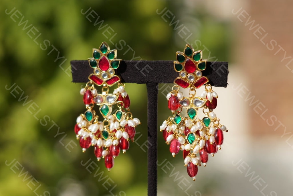 Kundan earrings(Preorder) 1-736 - JEWELSTYLE