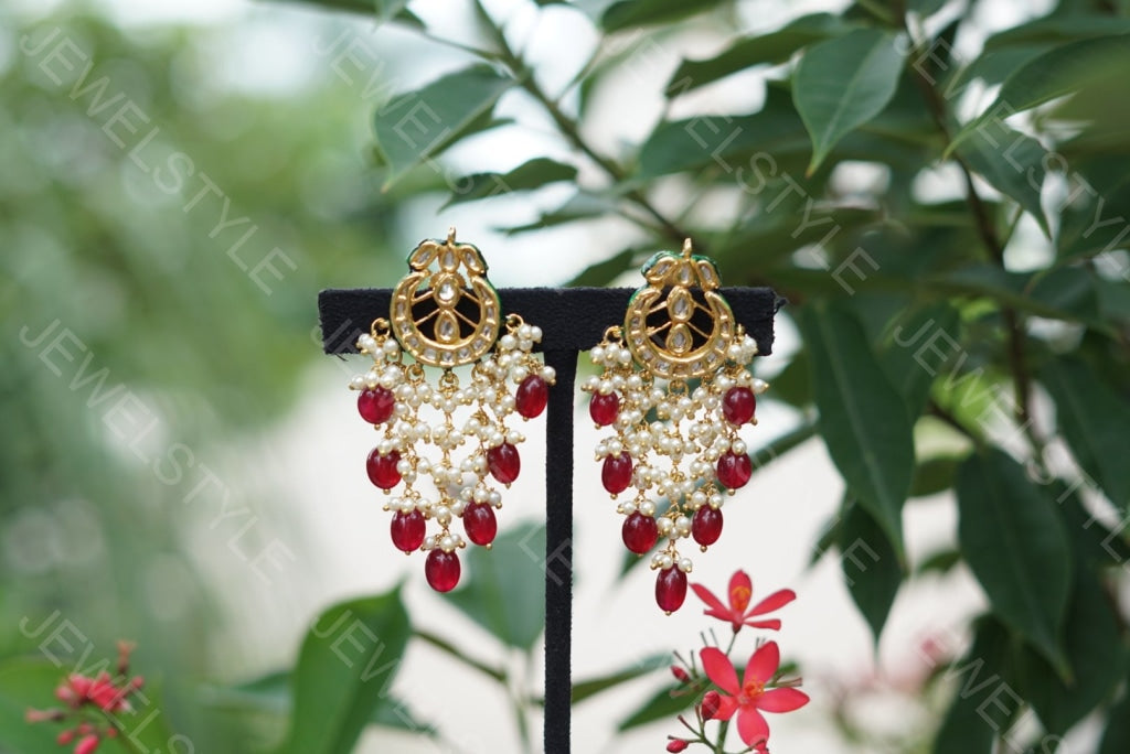 Kundan earrings(1-1260) - JEWELSTYLE