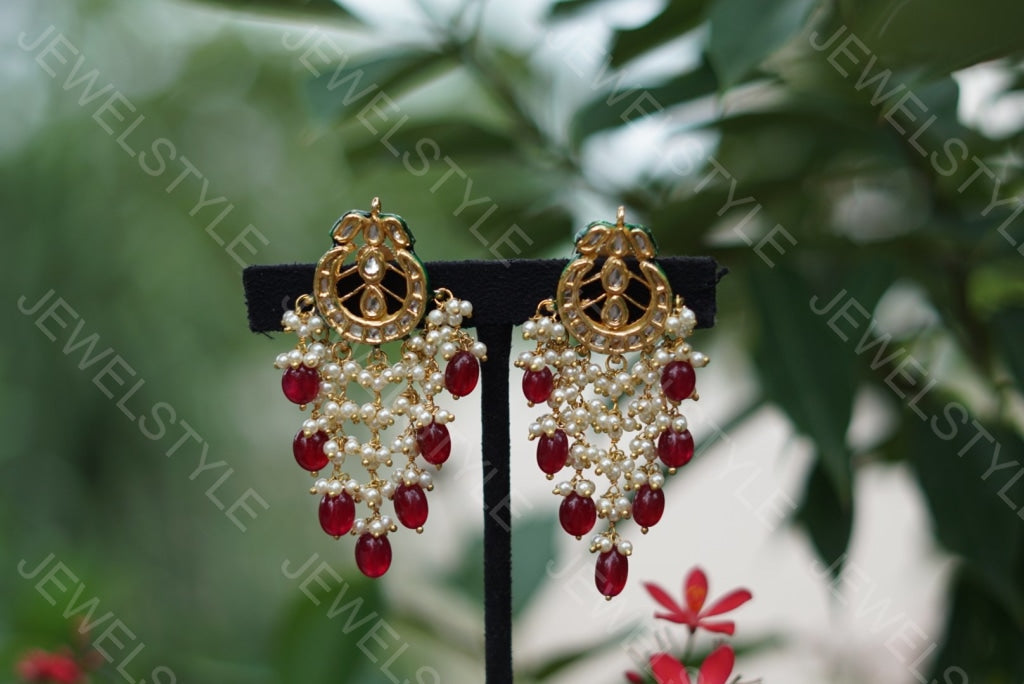 Kundan earrings(1-1260) - JEWELSTYLE