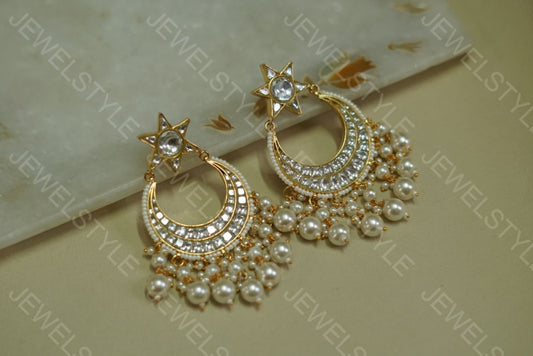 Kundan Polki chandbali (1-1154)(PREORDER) - JEWELSTYLE