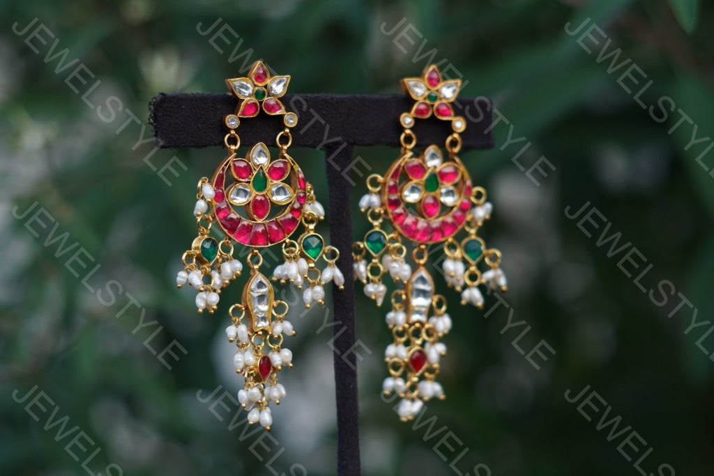 Kundan Earrings  (1-1514)(PREORDER) - JEWELSTYLE
