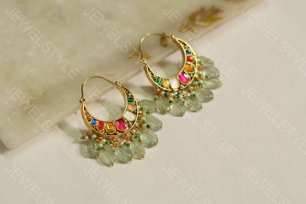 Kundan earrings(PREORDER) 1-1099 - JEWELSTYLE