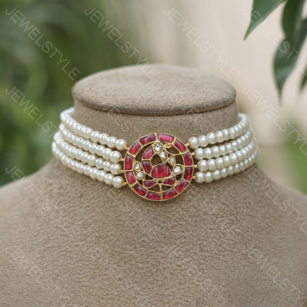 Kundan choker(4-1550)(PREORDER) - JEWELSTYLE