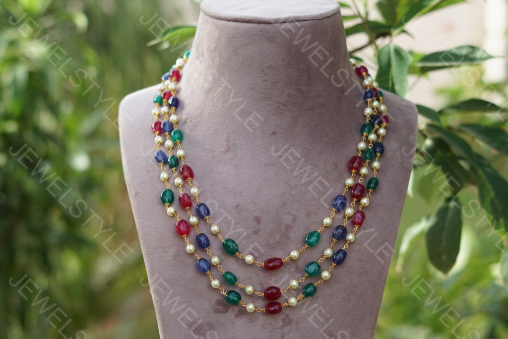 Multi beads necklace(4-1607)(N) - JEWELSTYLE