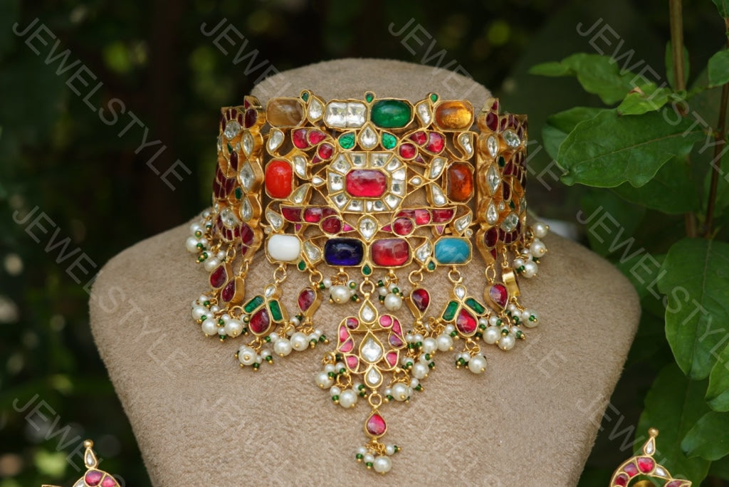 Multicolour Choker set (Preorder)( 4-135) - JEWELSTYLE