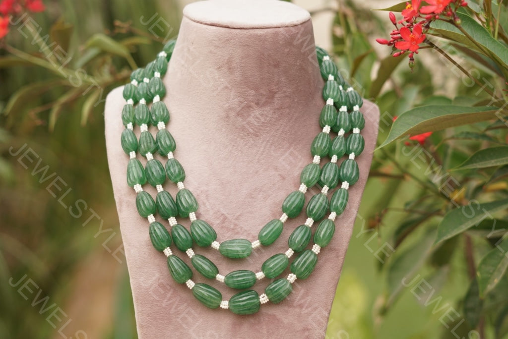 Green beads necklace - JEWELSTYLE