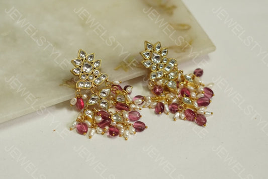 Kundan earrings(1-106)(PREORDER) - JEWELSTYLE