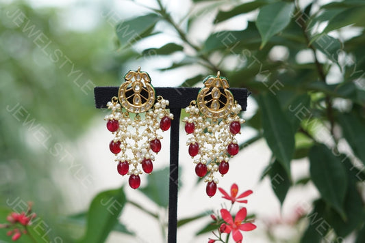 Kundan earrings(1-1260) - JEWELSTYLE