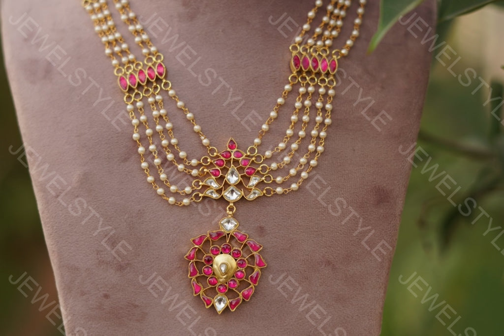 Kundan Long necklace set(PREORDER) - JEWELSTYLE