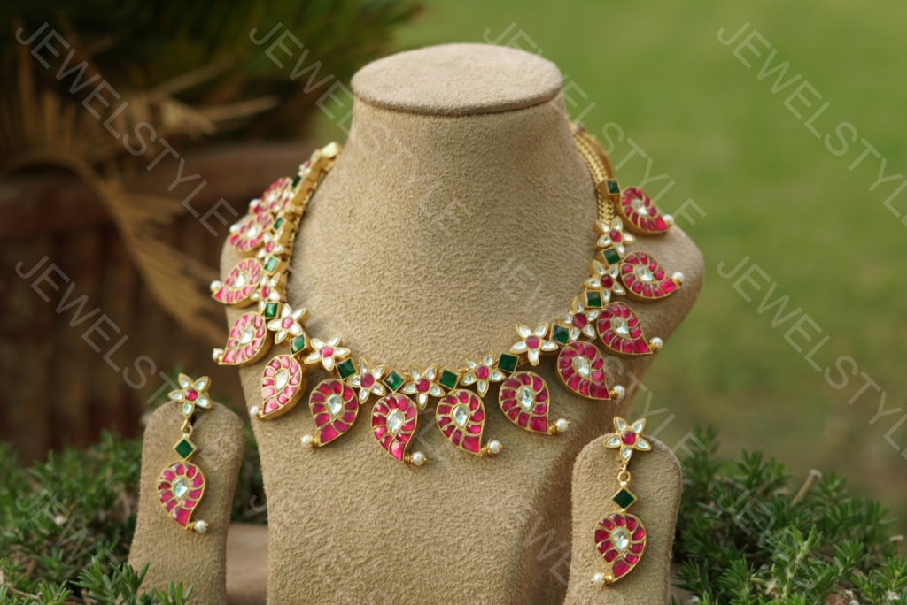 Mango Kundan necklace set(Preorder) 4-1138 - JEWELSTYLE