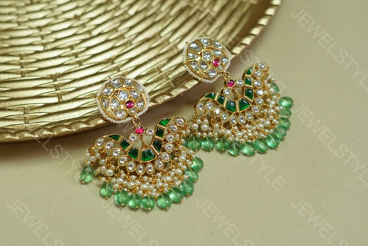 Kundan earrings(PREORDER) 1-1083 - JEWELSTYLE