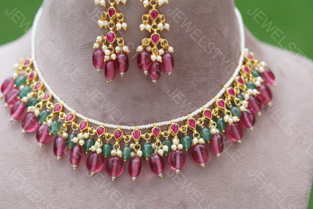 Kundan Necklace set (4-4049) - JEWELSTYLE