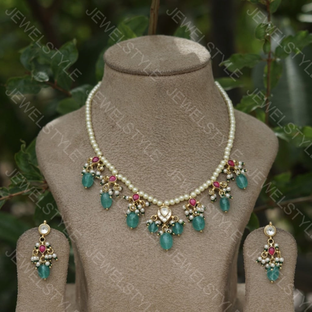 Kundan necklace set(Preorder) 4-1364 - JEWELSTYLE
